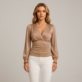 Nicole – Elegant V-neck top with long sleeves for Women - Image 5