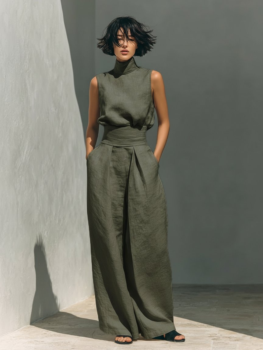 Lieselotte – Sleeveless Blouse and Wide-Leg Jumpsuit - Image 3