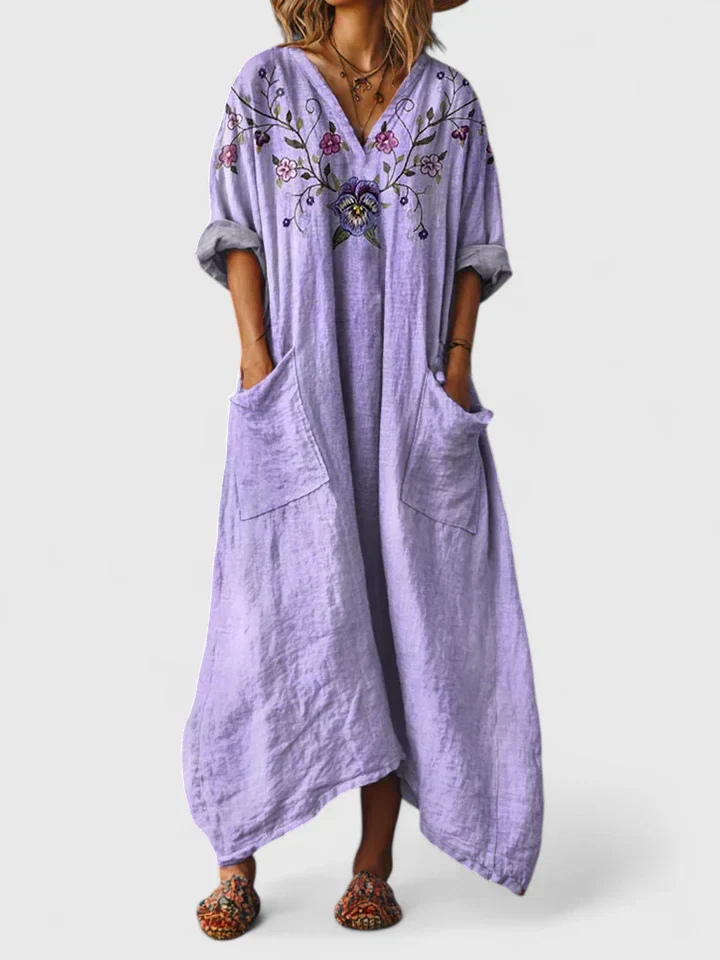 Anja – Boho Print Front Pocket Dress - Image 8