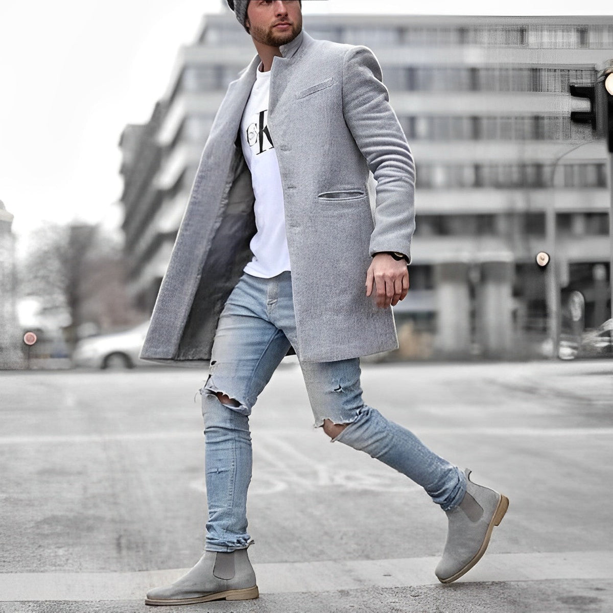 Henry – Męski elegancki płaszcz o prostym kroju