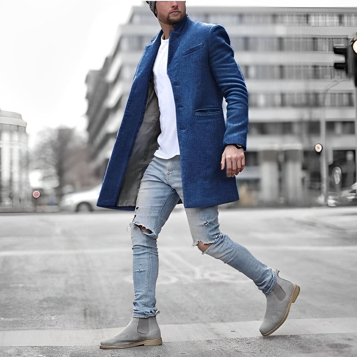 Henry – Męski elegancki płaszcz o prostym kroju