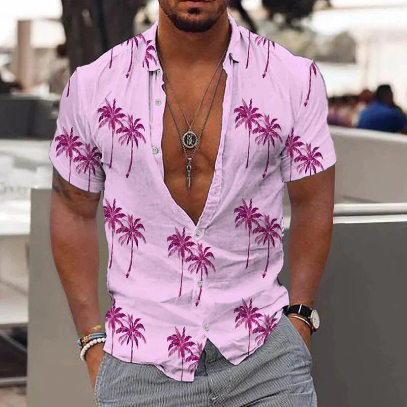 Matteo – Tropical Palm Print Shirt - Image 4