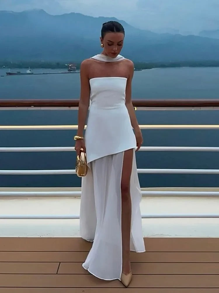 Sabine – Elegant  High-Slit Maxi Dress for Women - Image 1