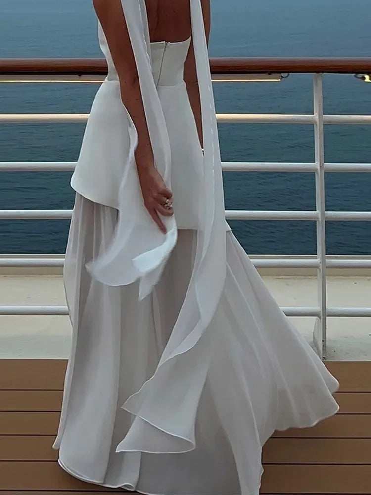 Sabine – Elegant  High-Slit Maxi Dress for Women - Image 3