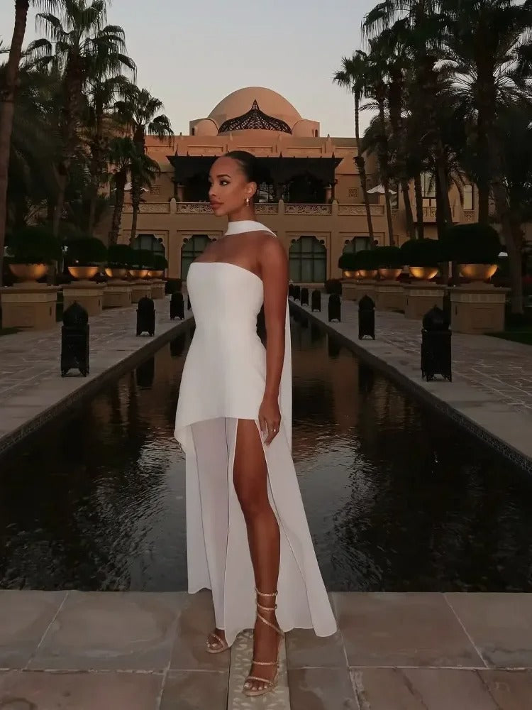 Sabine – Elegant  High-Slit Maxi Dress for Women - Image 4