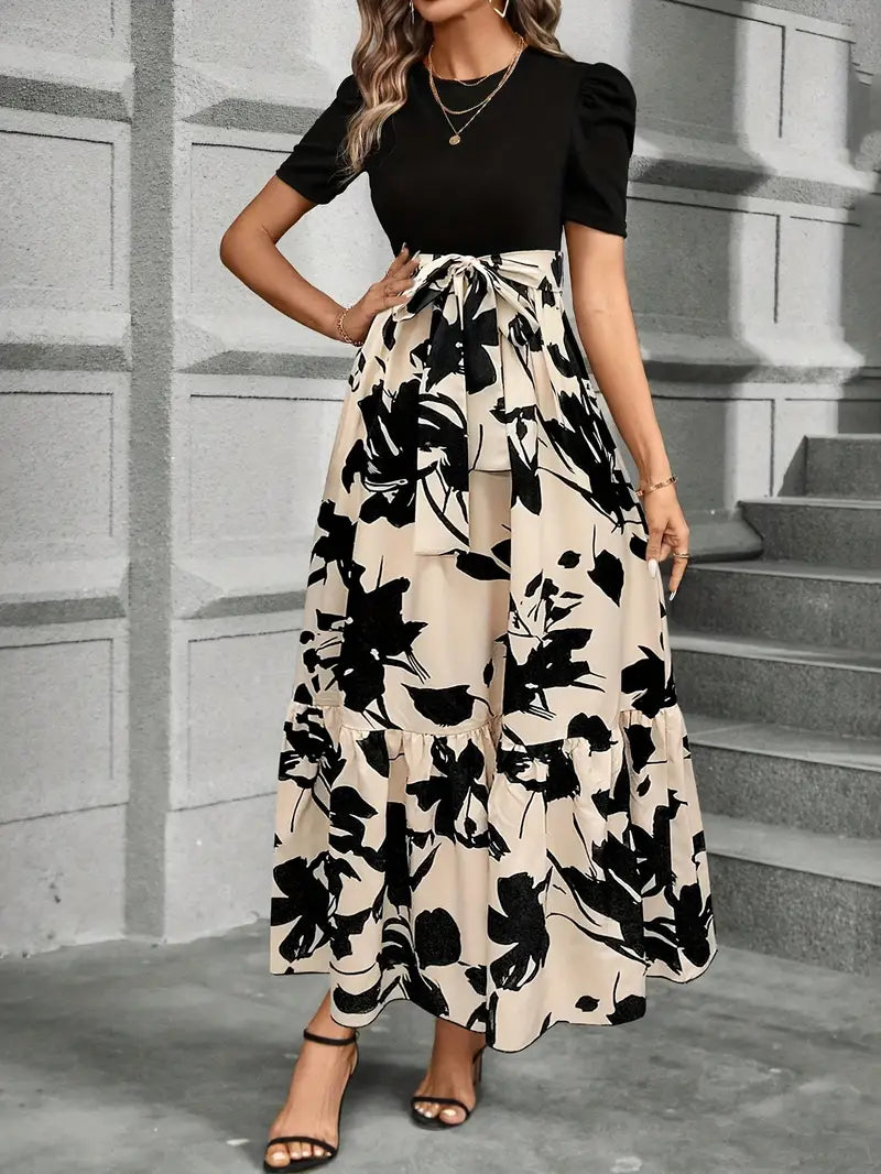 Julia – Elegant Bow-Tie Waist Maxi Dress for Women - Image 3