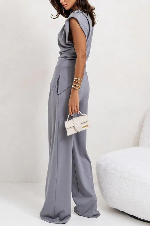 Laura – Elegant Allure Draped Two-Piece Set for Women - Image 2