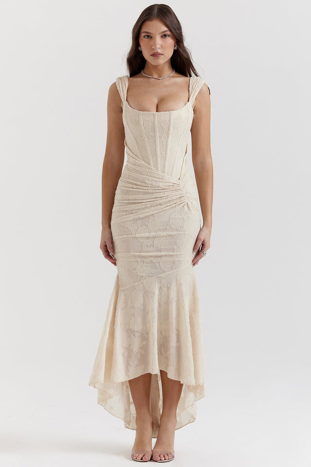 Petra – Elegant Evening Dress with Lace Accent for Women - Image 2