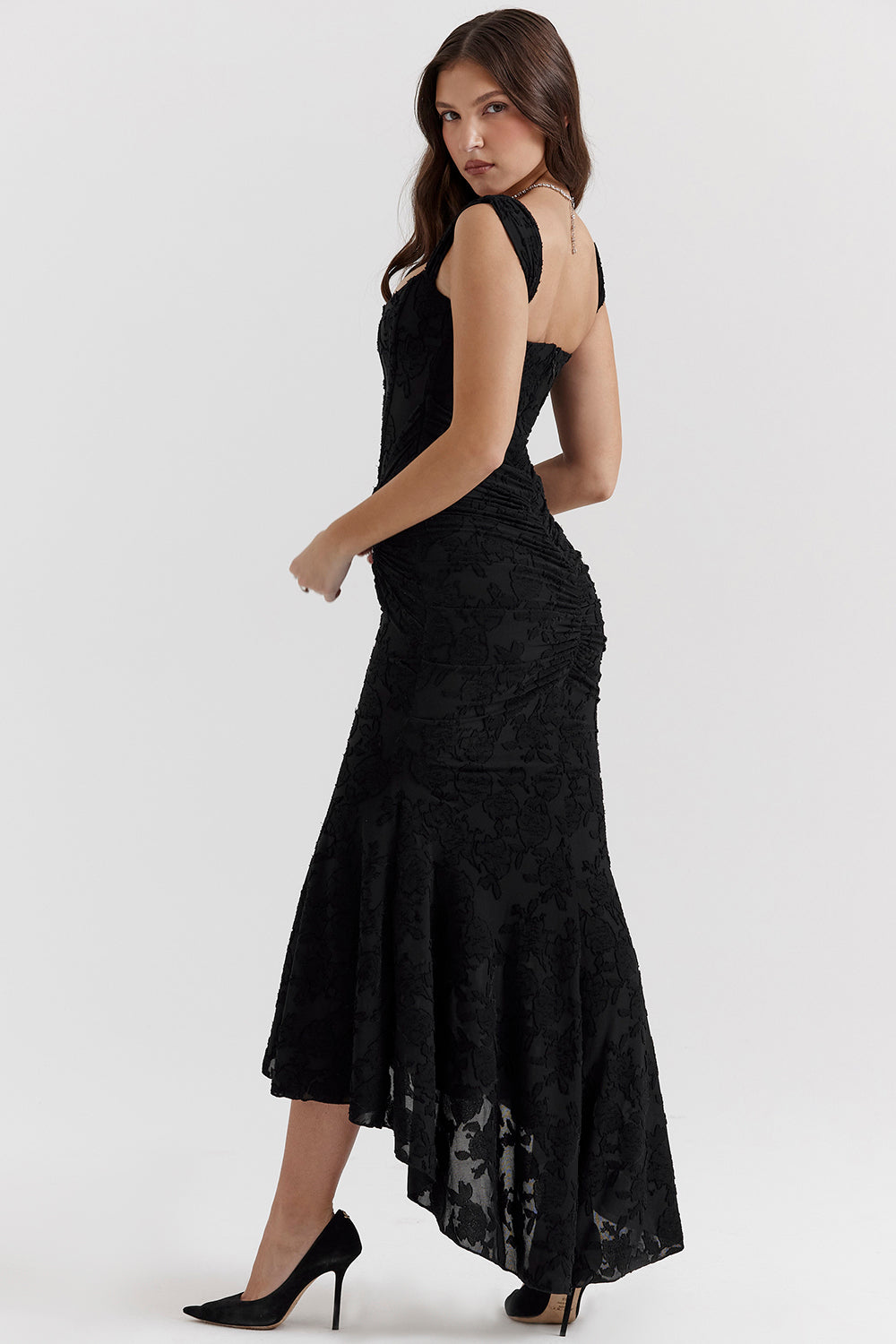 Petra – Elegant Evening Dress with Lace Accent for Women - Image 8