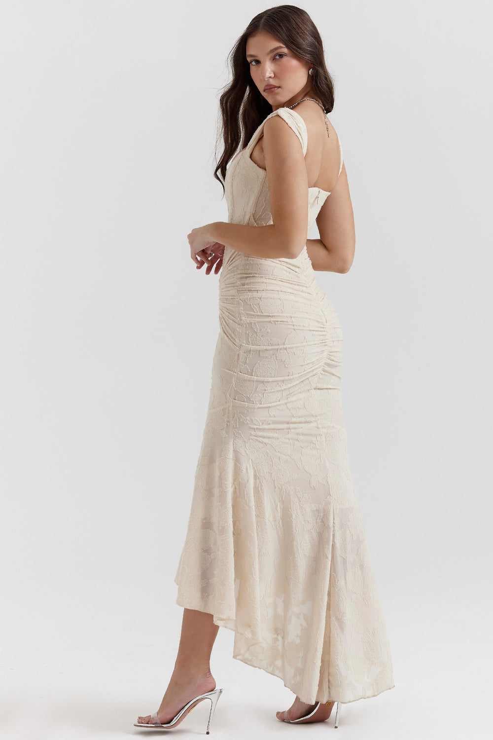 Petra – Elegant Evening Dress with Lace Accent for Women - Image 7