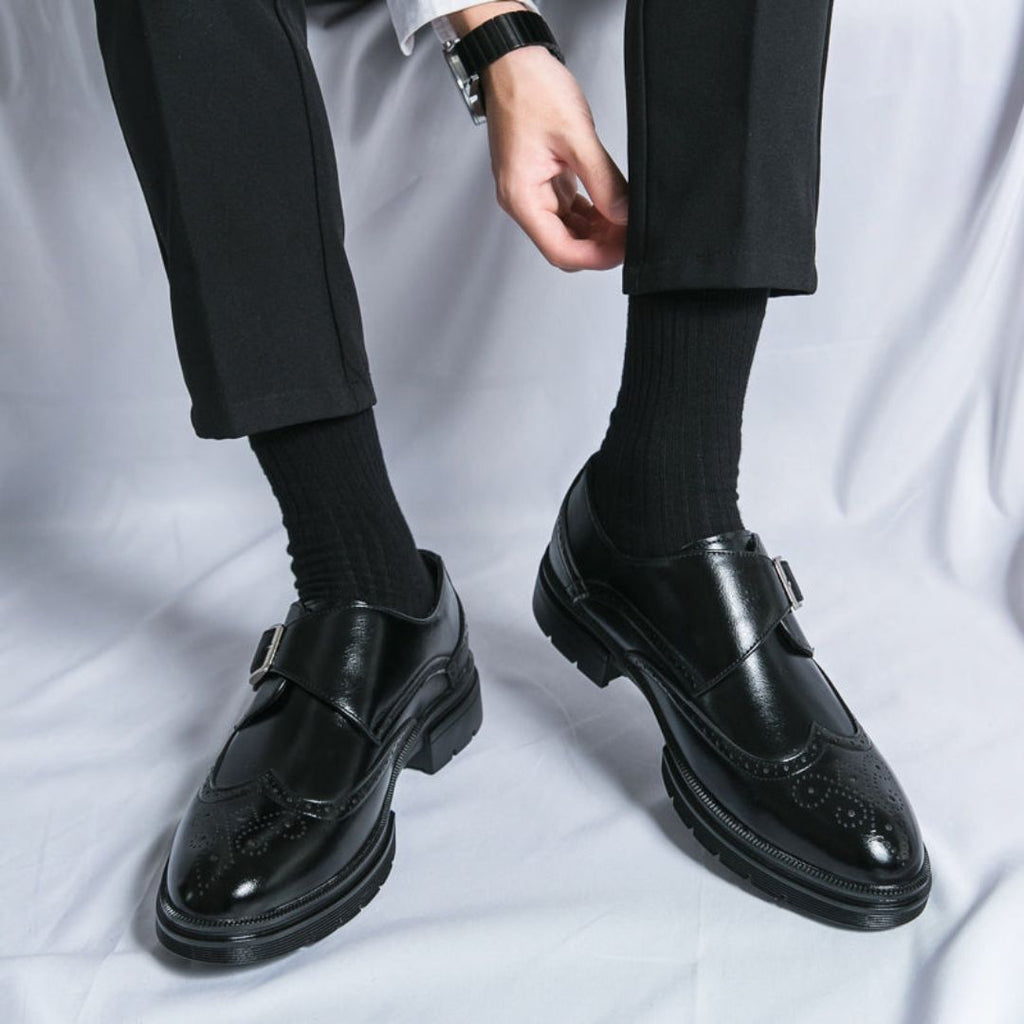 Leon – Wingtip Monk Strap Brogue Shoes - Image 2
