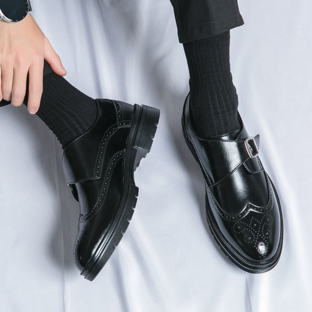 Leon – Wingtip Monk Strap Brogue Shoes - Image 3