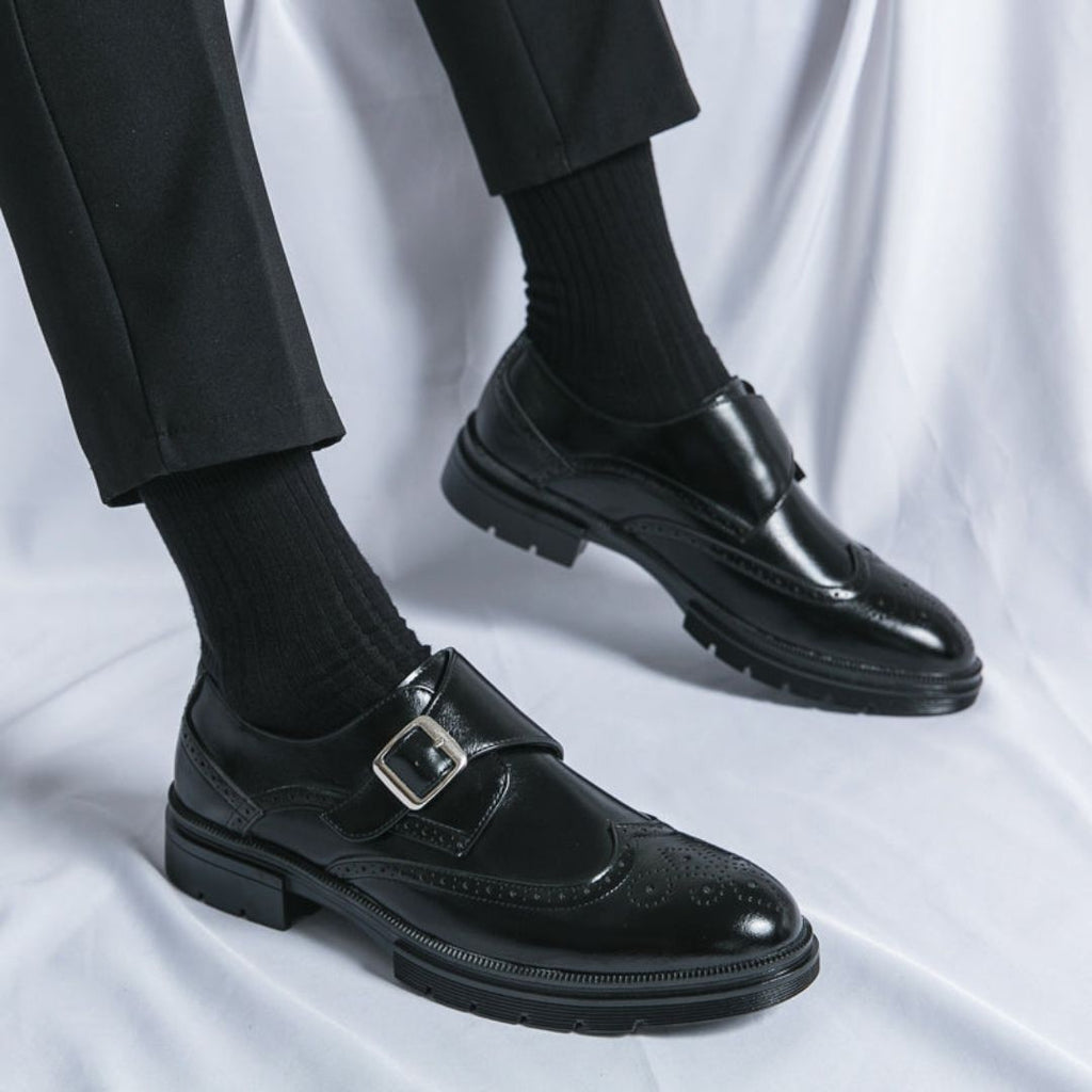 Leon – Wingtip Monk Strap Brogue Shoes - Image 4