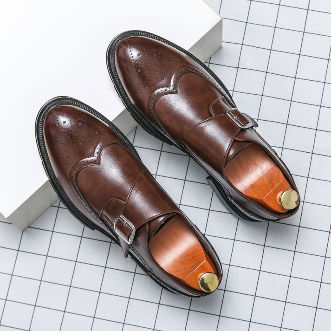 Leon – Wingtip Monk Strap Brogue Shoes - Image 5