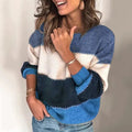 Leah – Stylowy sweter dzianinowy z pasami damski