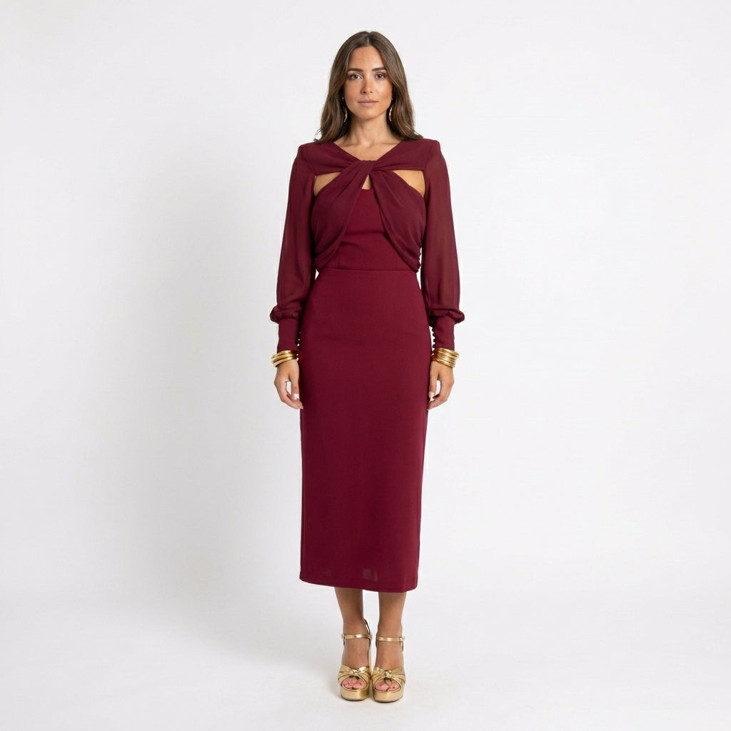 Frieda – Elegant Cut-Out Dress for Women - Image 1