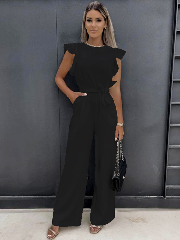 Monika – Elegant Ruffle Sleeve Belted Jumpsuit - Image 8