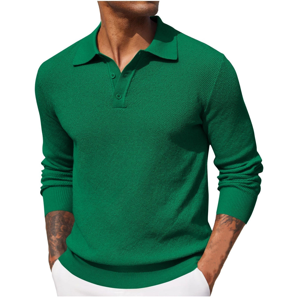 Rene – Long sleeves Breathable Polo shirt - Image 4