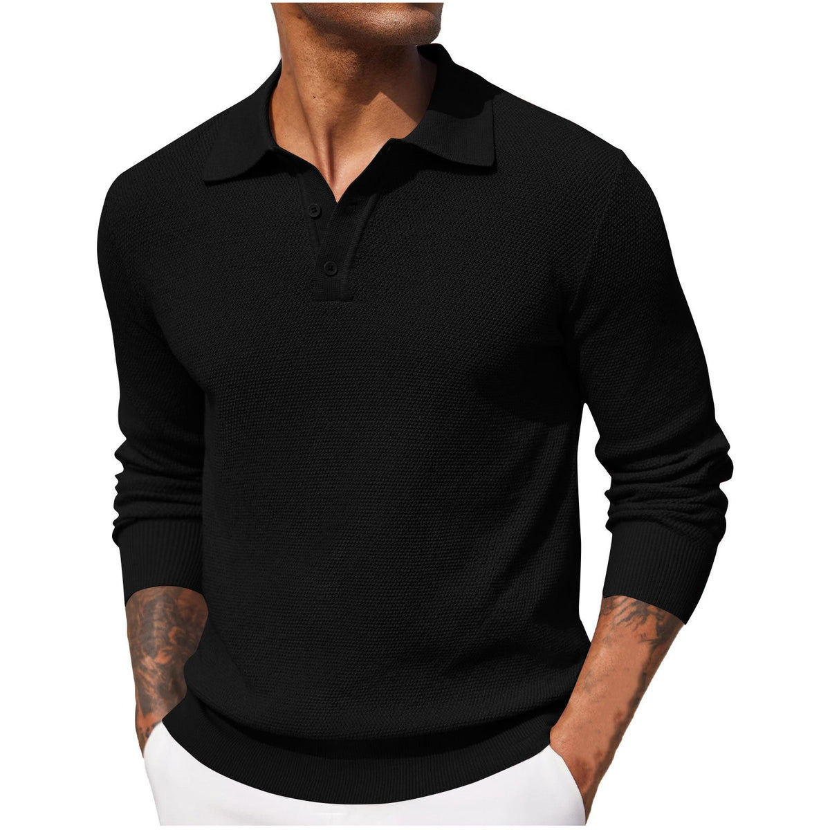 Rene – Long sleeves Breathable Polo shirt - Image 2