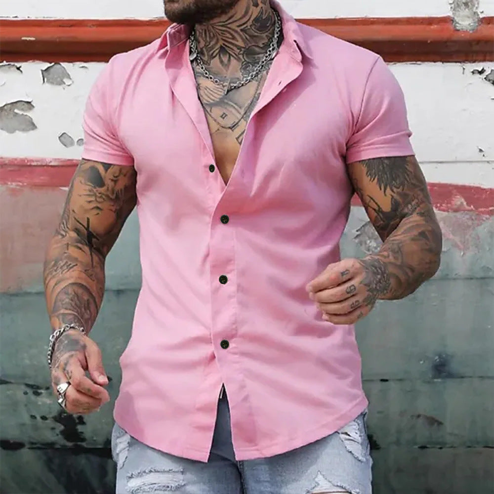 Marco – Męska koszula z krótkim rękawem o dopasowanym kroju slim