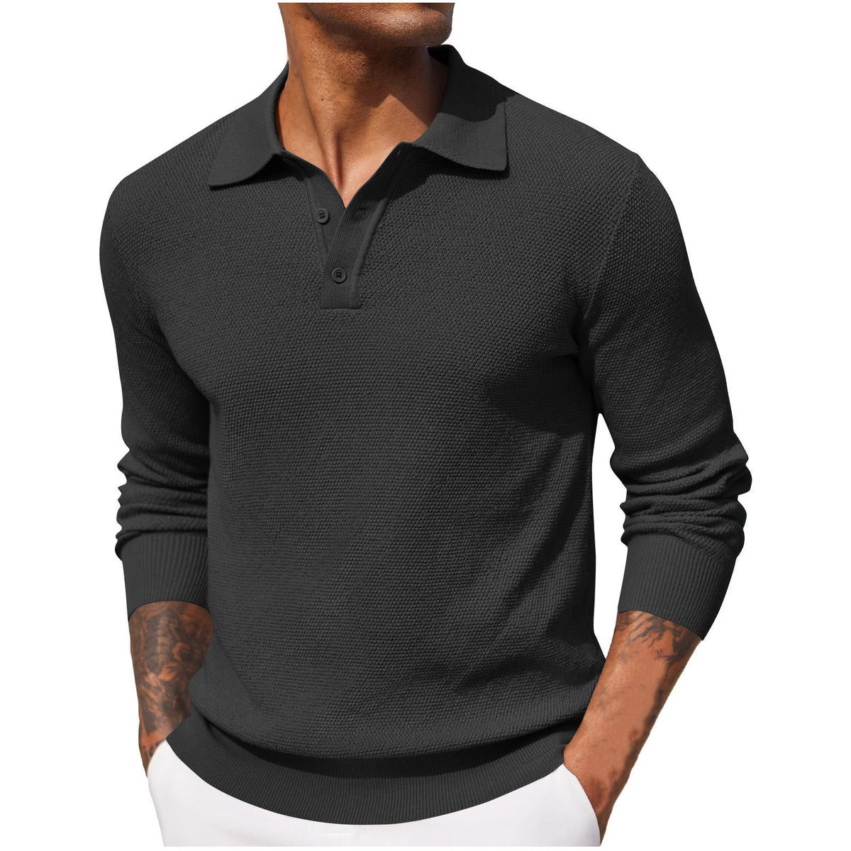 Rene – Long sleeves Breathable Polo shirt - Image 5