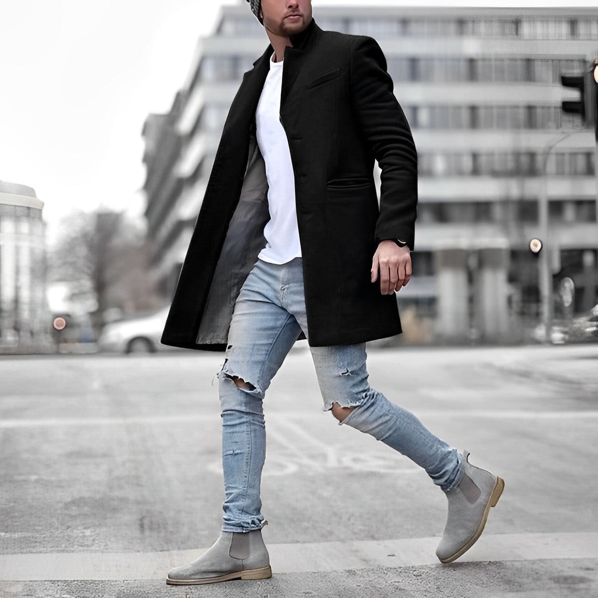 Henry – Męski elegancki płaszcz o prostym kroju