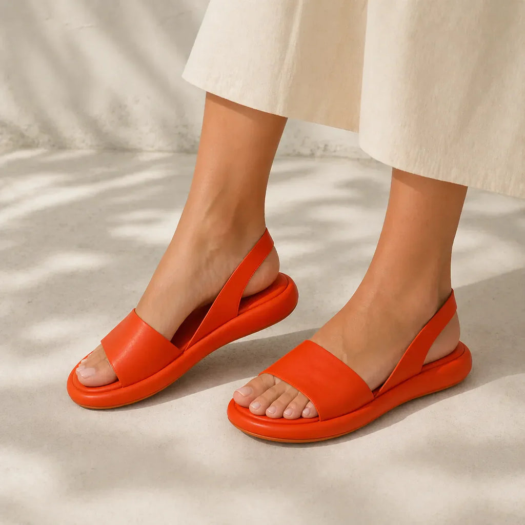 Block Heel Sandals Women's Soft Leather-Look Upper with Open Toe - Image 22