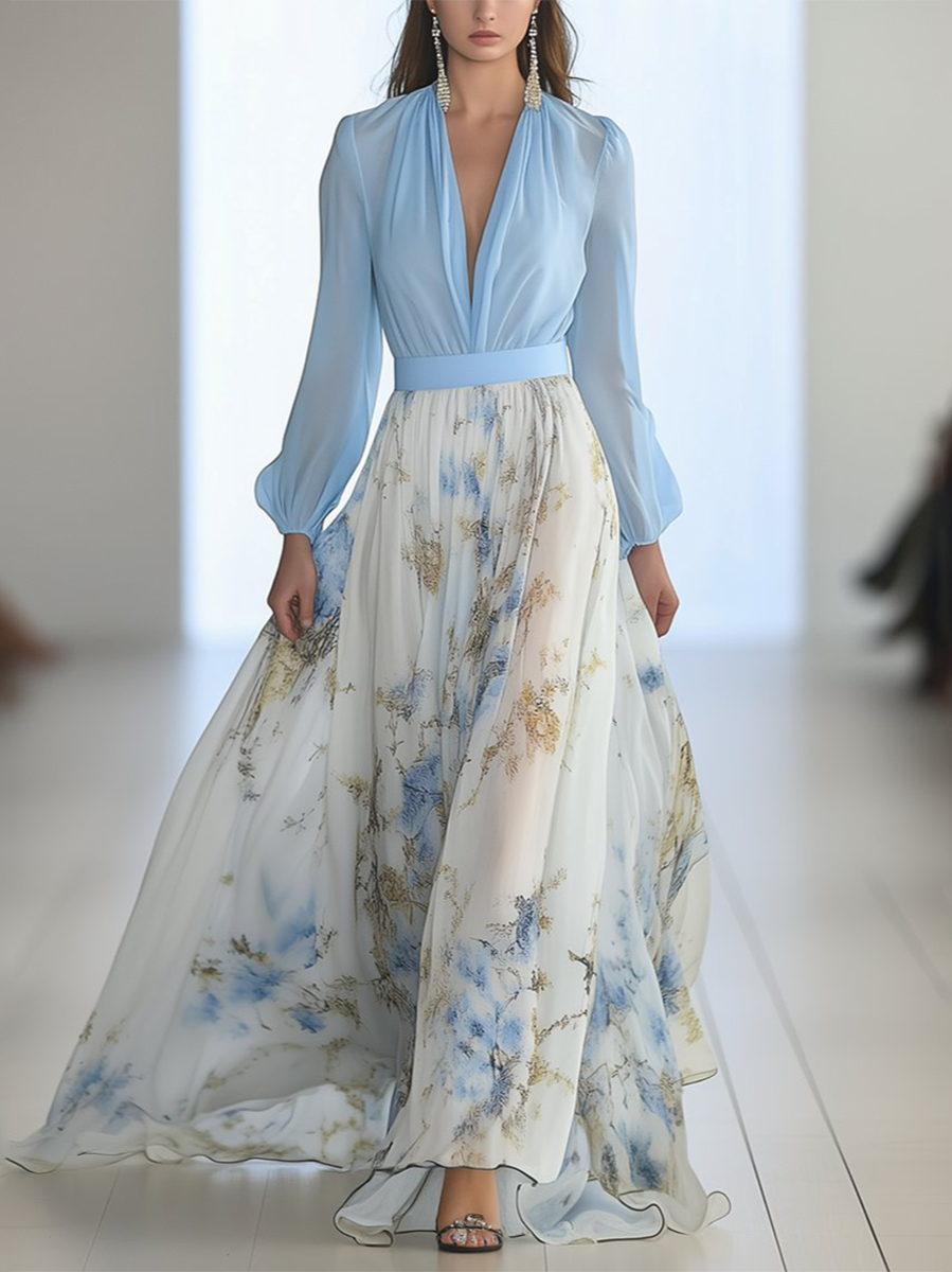 Yvonne – Floral Long-Sleeve Dress - Image 1