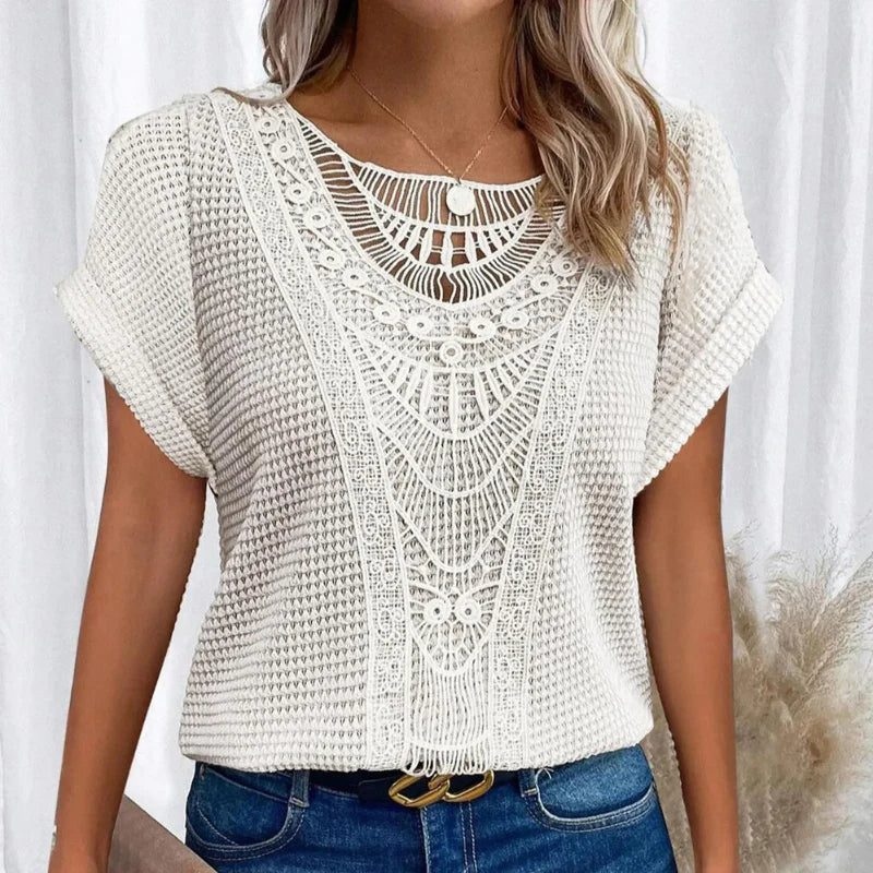 Lace Detail Blouse Women – Soft Textured Fabric with Relaxed Fit - Image 5