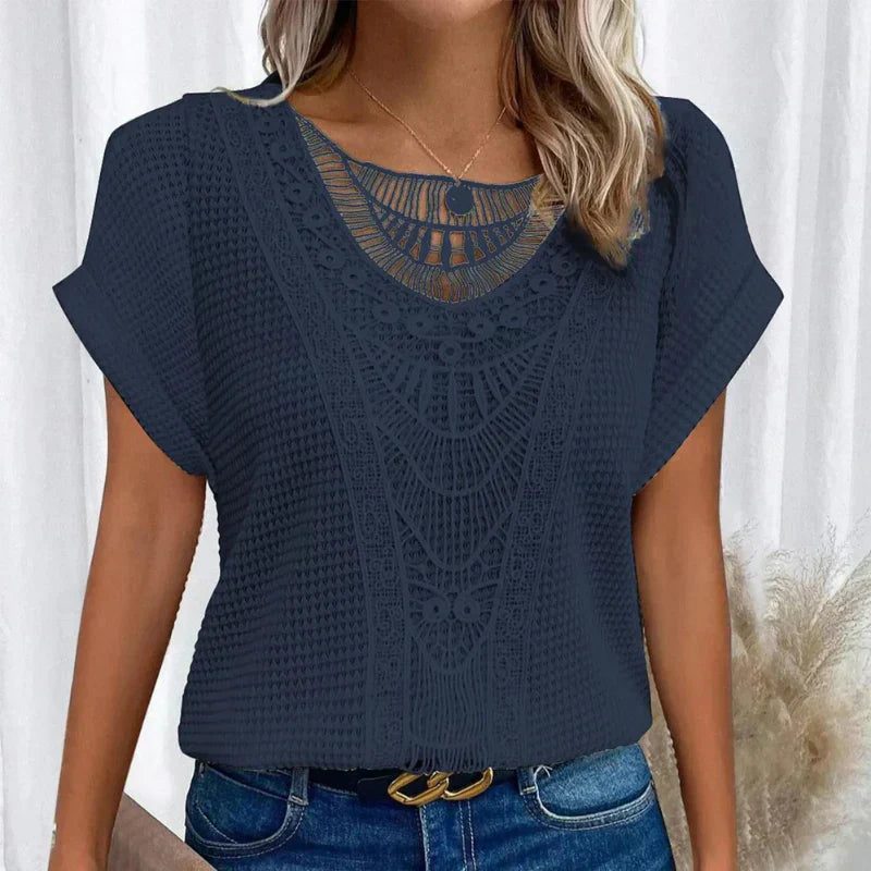 Lace Detail Blouse Women – Soft Textured Fabric with Relaxed Fit - Image 6