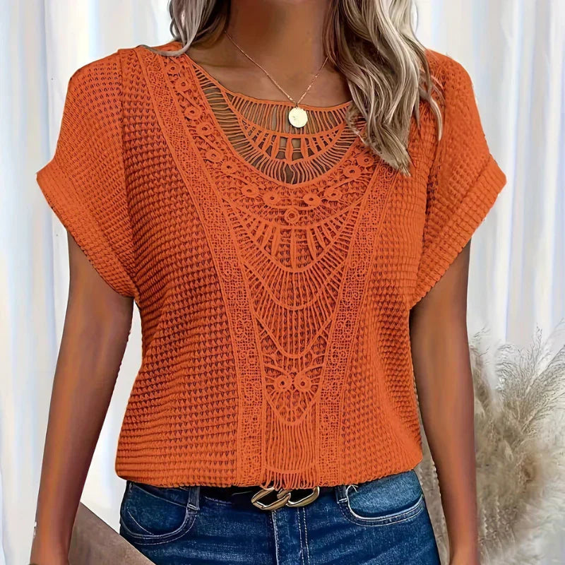 Lace Detail Blouse Women – Soft Textured Fabric with Relaxed Fit - Image 4