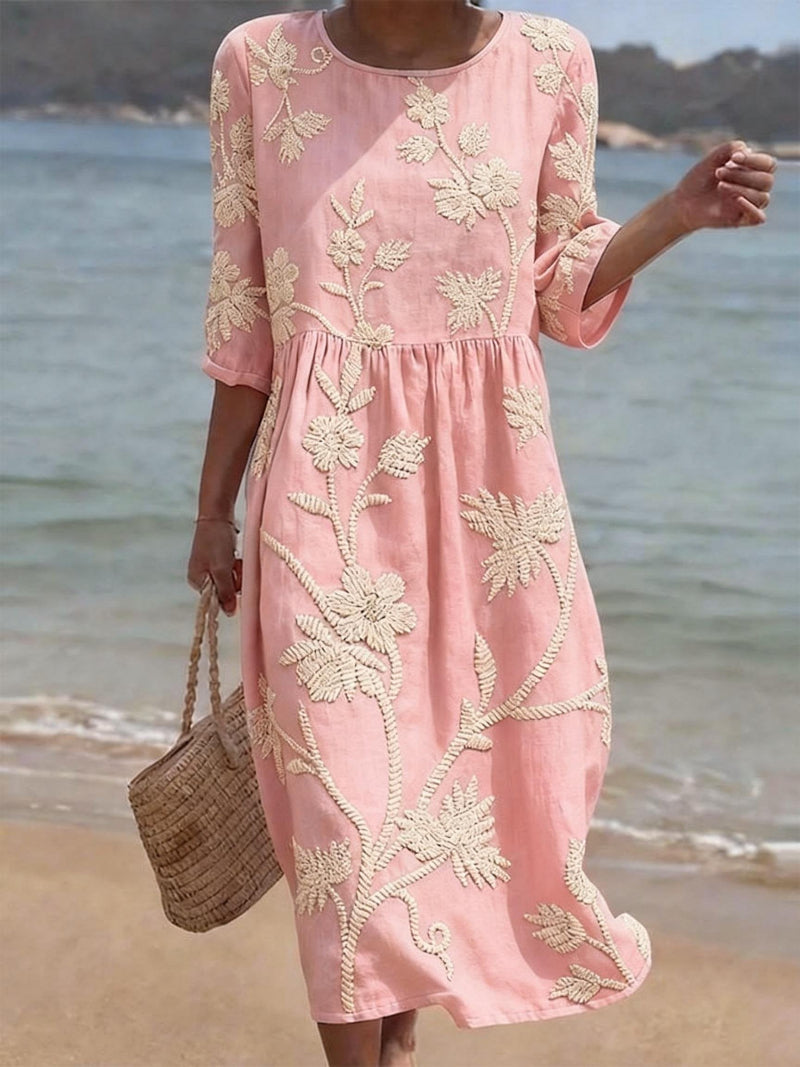 Sophia – Floral Round Neck Dress - Image 3