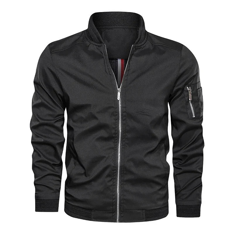 Męska kurtka typu bomber o kroju slim fit z zamkiem błyskawicznym - J&B; - 11 - Livia-Moda