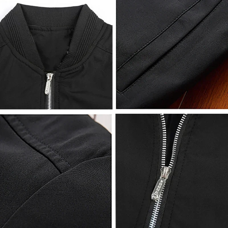 Męska kurtka typu bomber o kroju slim fit z zamkiem błyskawicznym - J&B; - 13 - Livia-Moda