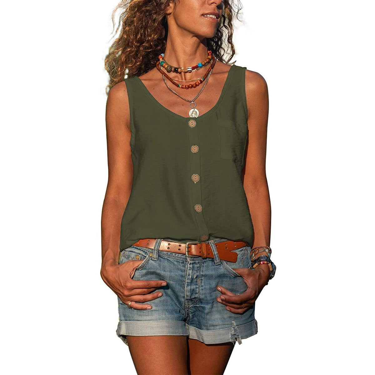 Alma – Elegancki damski tank top na ramiączkach