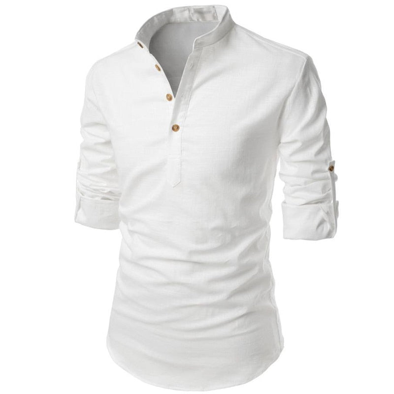 Lukas – Long Sleeves and Stand-Up Collar Shirt - Image 2