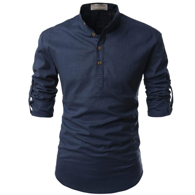 Lukas – Long Sleeves and Stand-Up Collar Shirt - Image 8