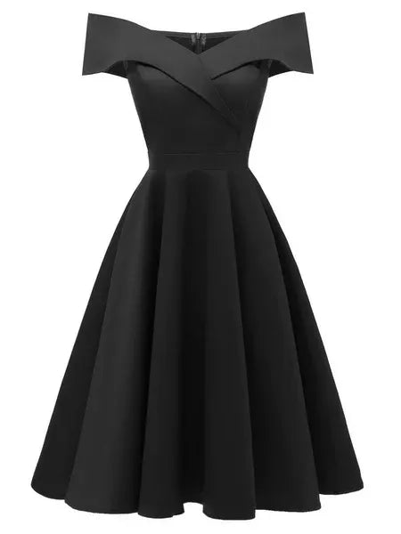 Ewa – Elegancka sukienka z odkrytymi ramionami dla kobiet