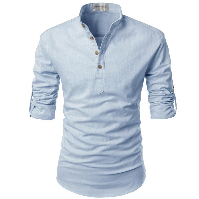 Lukas – Long Sleeves and Stand-Up Collar Shirt - Image 9