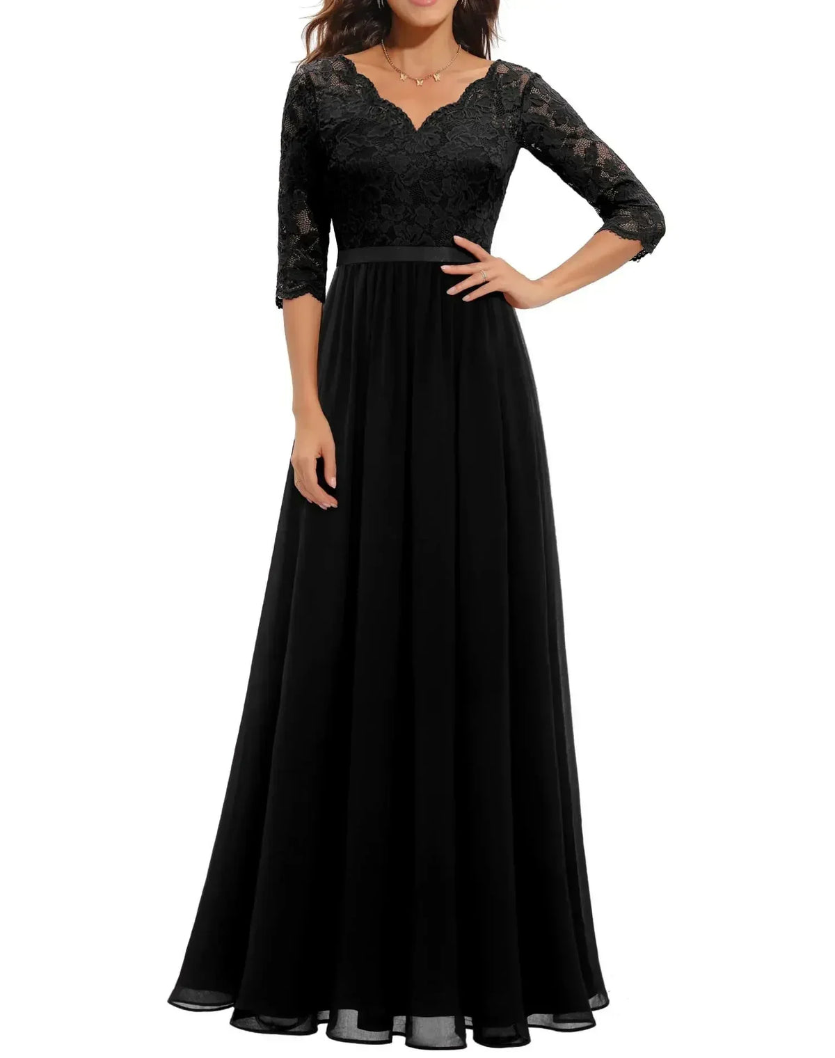 Sandra – Women Elegant Lace Evening Dress - Image 3