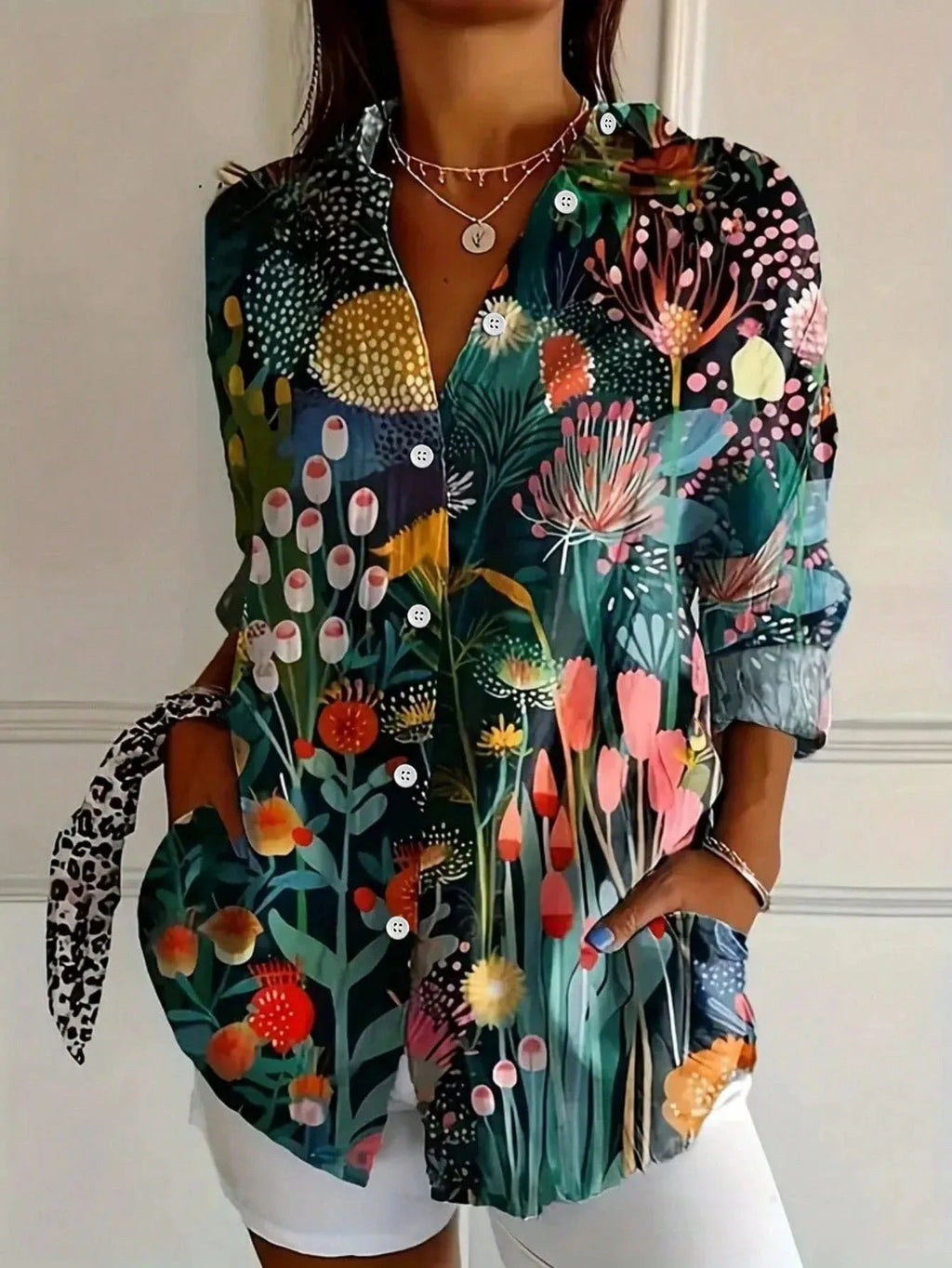Daniela – Floral Button Front Blouse - Image 3