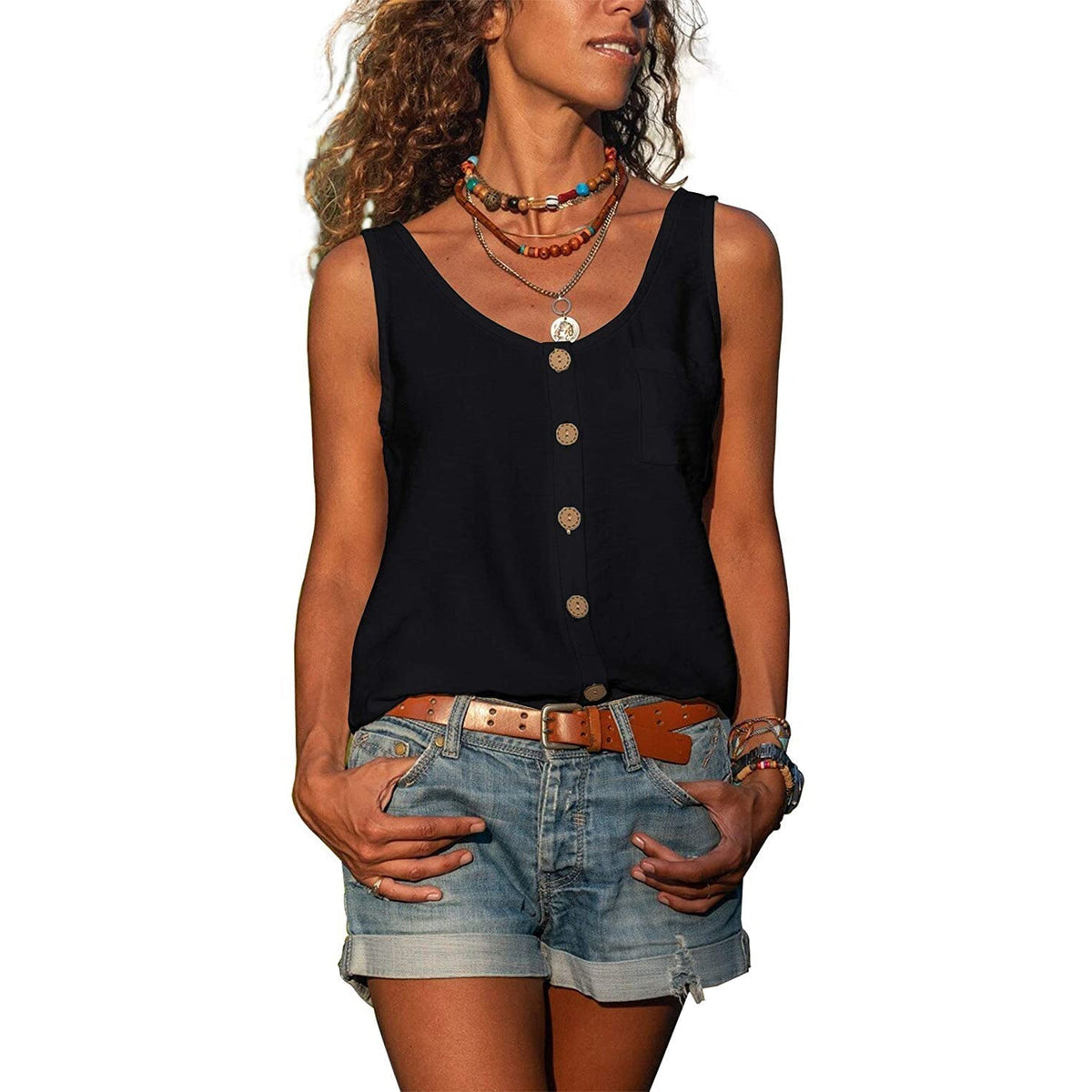 Alma – Elegancki damski tank top na ramiączkach