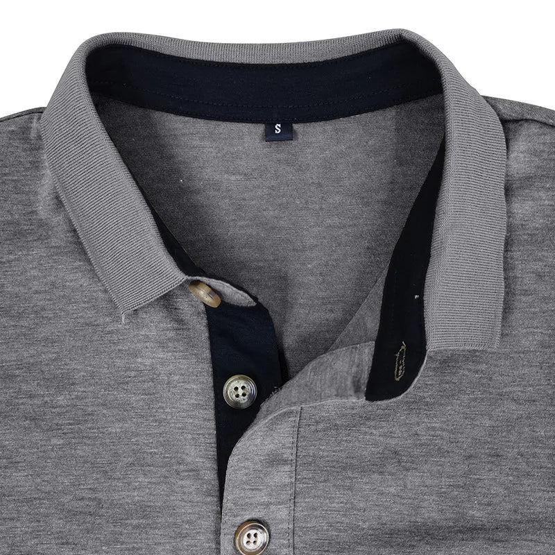 Kevin – Stylish Long Sleeve Polo Shirt - Image 3