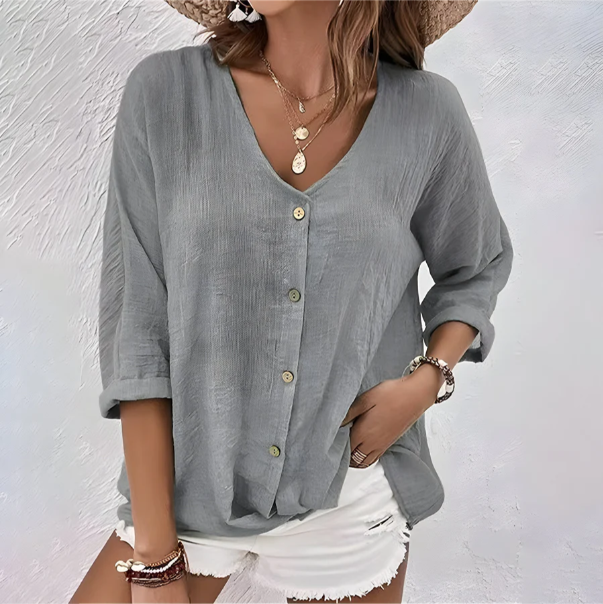 Marlies –  Relaxed Button-Up Blouse Blouse - Image 2