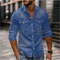 Adrian – Denimowa Koszula Męska Slim Fit z Długim Rękawem