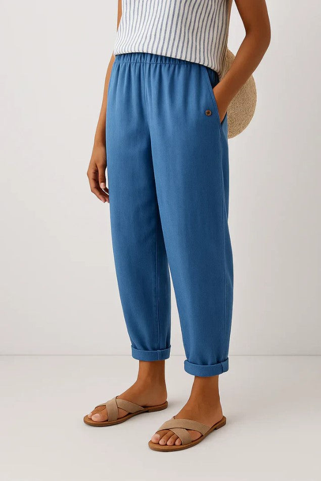 Anna – Relaxed Plain Summer Trousers - Image 3
