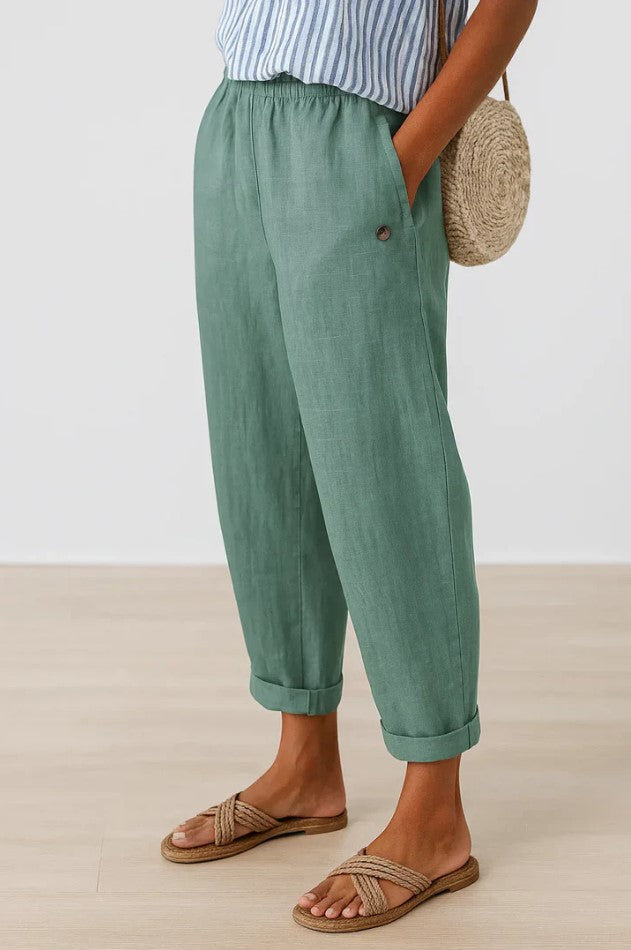 Anna – Relaxed Plain Summer Trousers - Image 6
