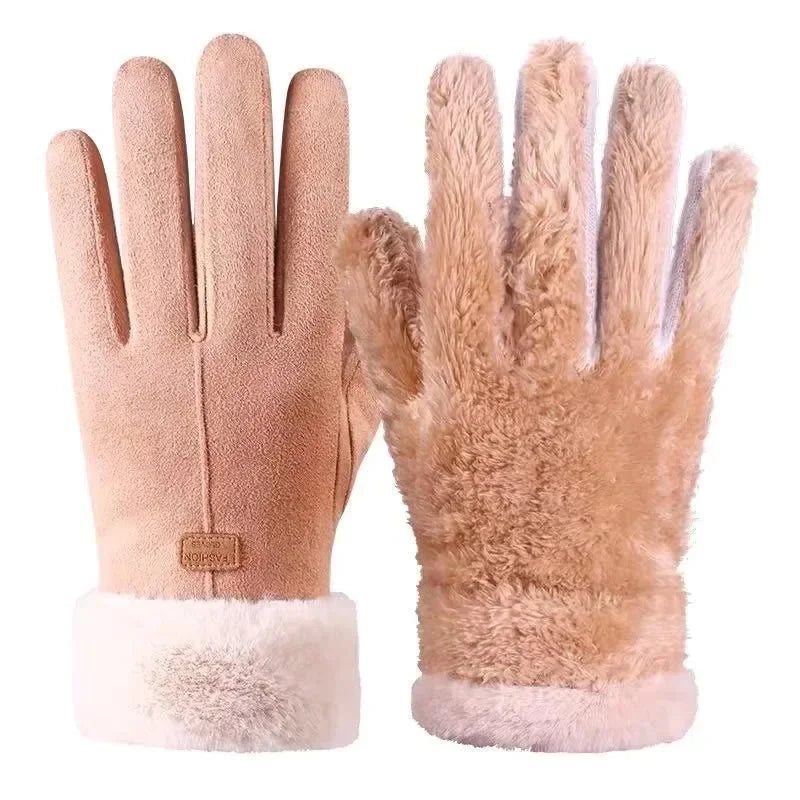 Damen Winterhandschuhe – Warme Touchscreen Thermo-Handschuhe mit Fleece-Futter | Winddichte Weiche Handschuhe für Outdoor & Wandern Kaufschwan®