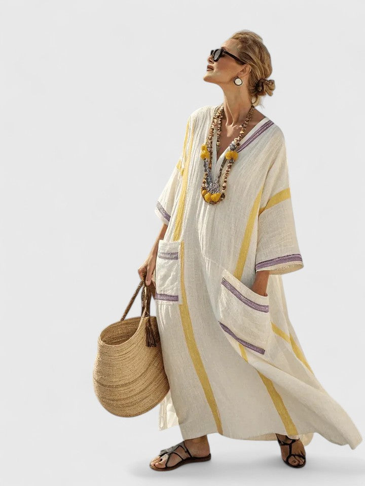 Celeste – V-neck Five Quarter Sleeve Dress - Image 7