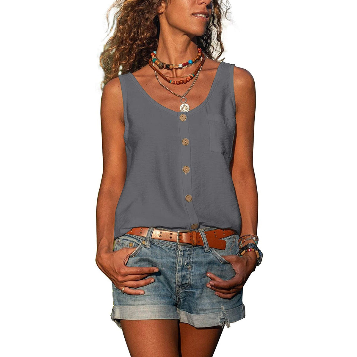 Alma – Elegancki damski tank top na ramiączkach